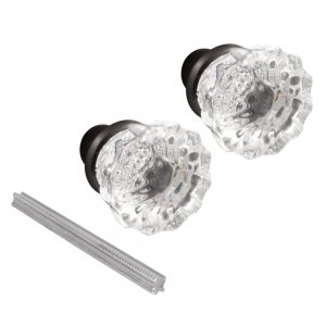 Defender Security E 2537 Mortise Style Fluted Glass Door Knobs